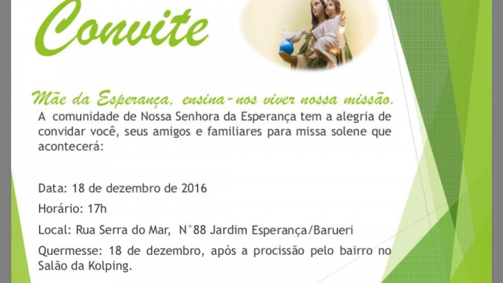 Convite Festa de Nossa Senhora Da Esperacao 2016